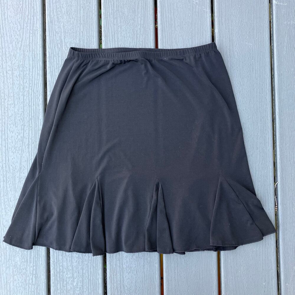 Vintage black godet short skirt, Y2K whimsigoth preppy boho chic